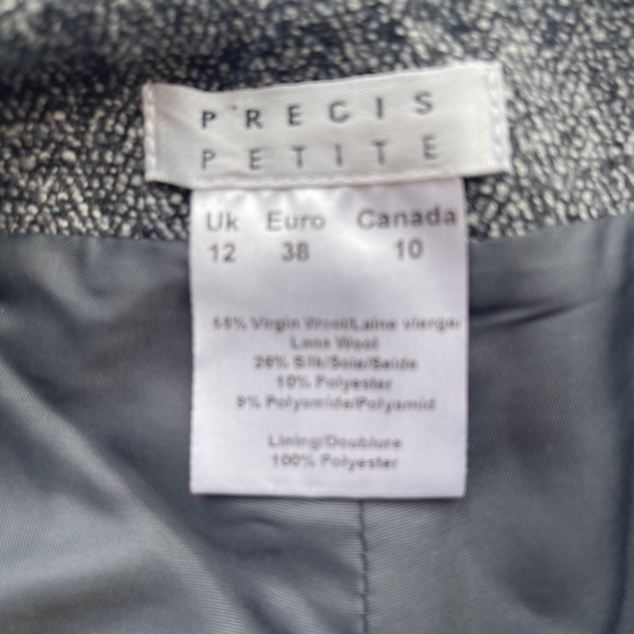 Grey Herringbone Tweed Wool and Silk Pants - Picture 4 of 8